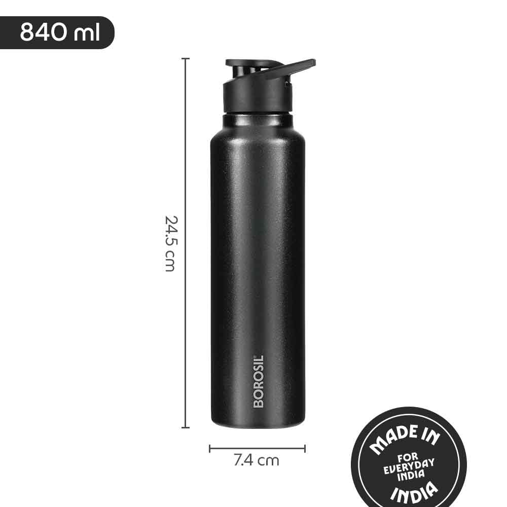Borosil SipFresh SS Single Wall Bottle, Galaxy, 840 ml