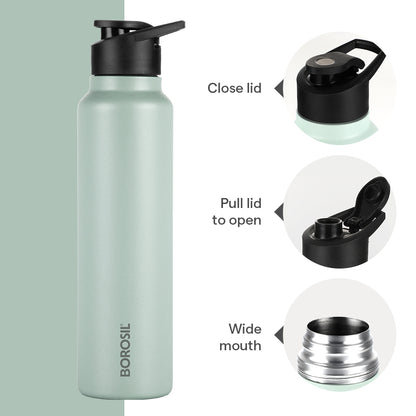 SipFresh Stainless Steel Single Wall Bottle, Mint