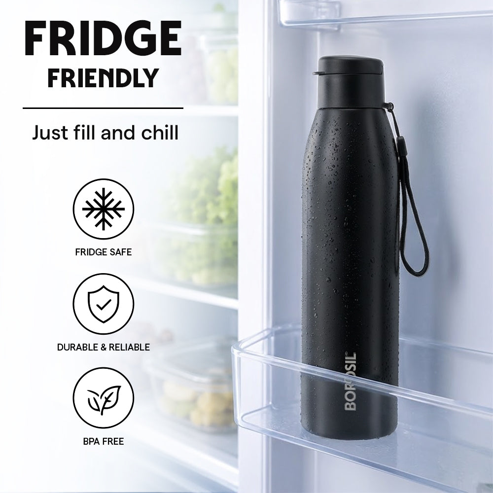 Glint Single Wall Bottle, Black