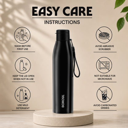 Glint Single Wall Bottle, Black