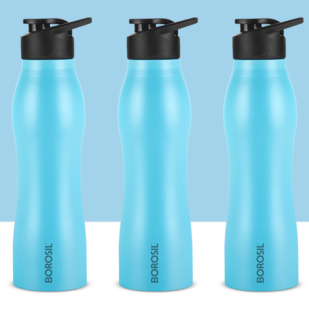 GripGo Single Wall Bottle Set, Blue