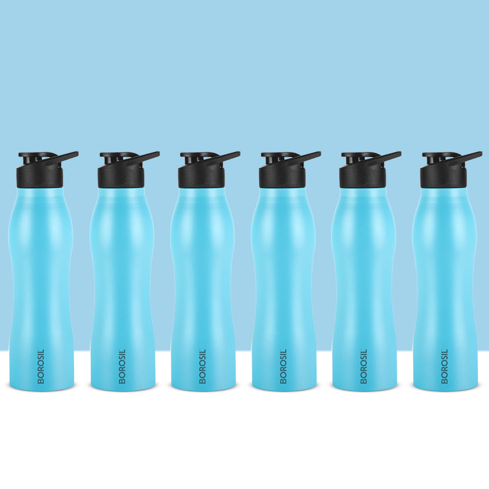 GripGo Single Wall Bottle Set, Blue
