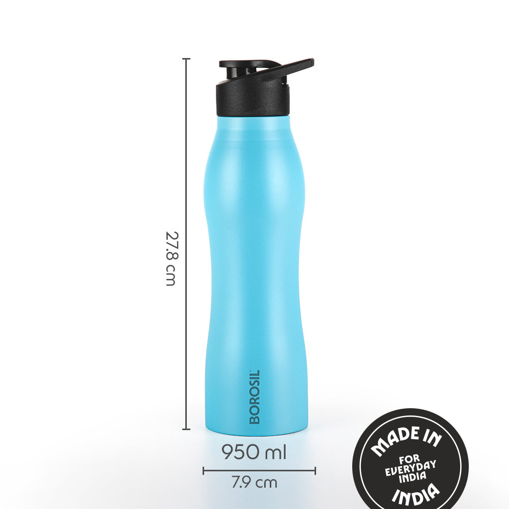 GripGo Single Wall Bottle Set, Blue