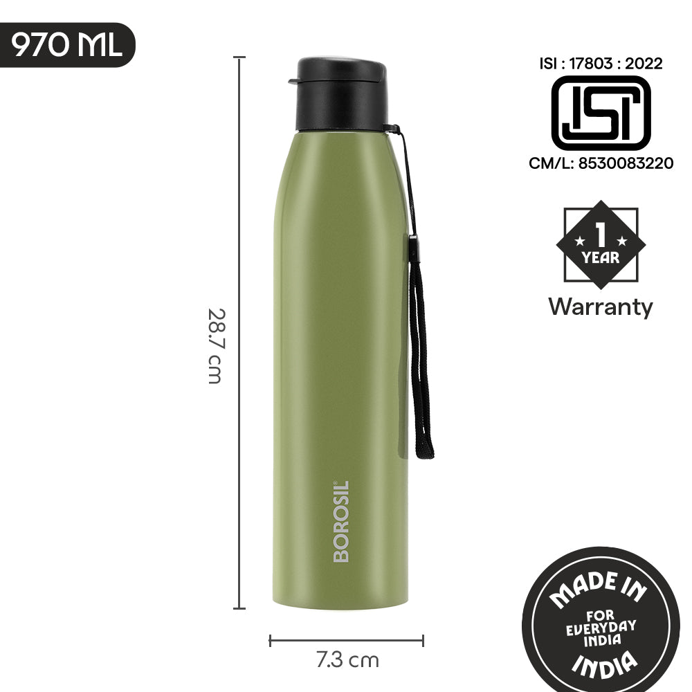 Glint Single Wall Bottle, Green
