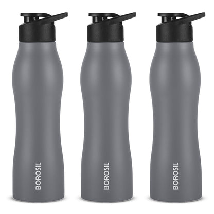 GripGo Single Wall Bottle Set, Grey