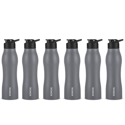 GripGo Single Wall Bottle Set, Grey