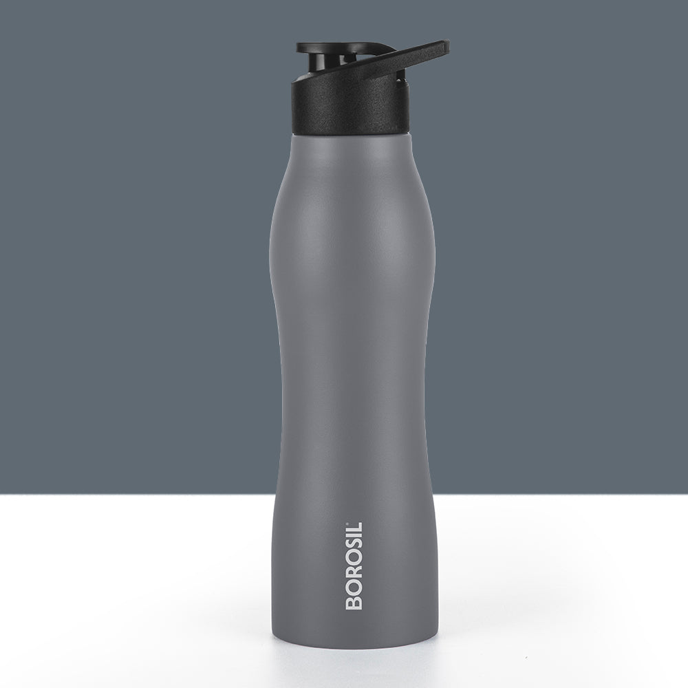 GripGo Single Wall Bottle Set, Grey