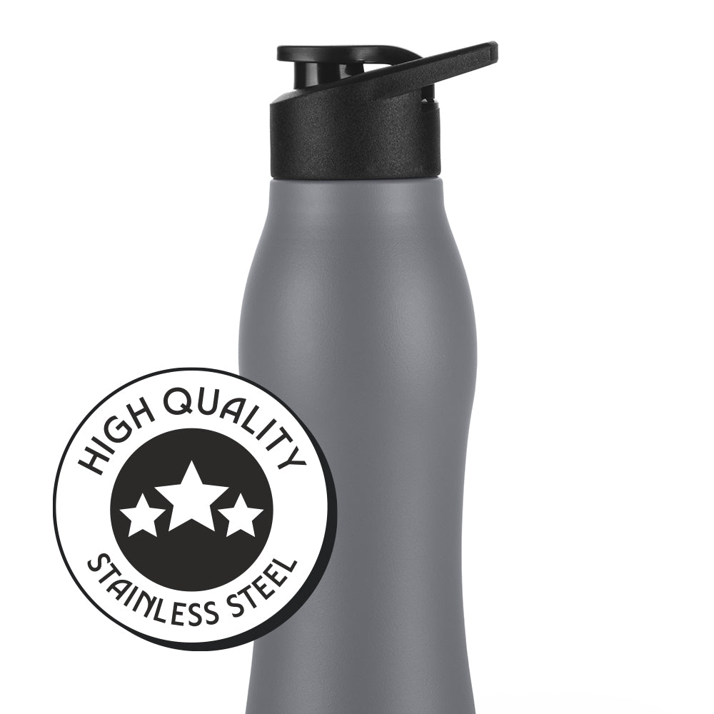 GripGo Single Wall Bottle Set, Grey