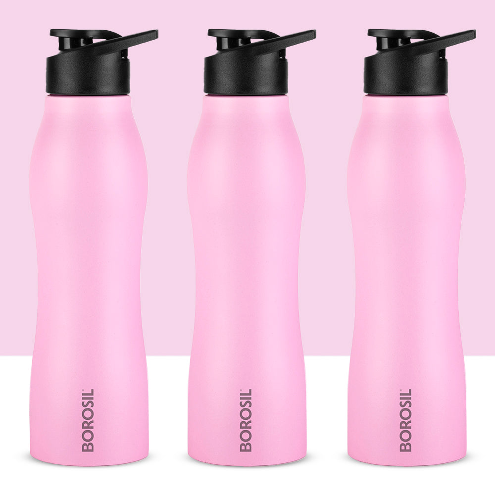 GripGo Single Wall Bottle Set, Pink