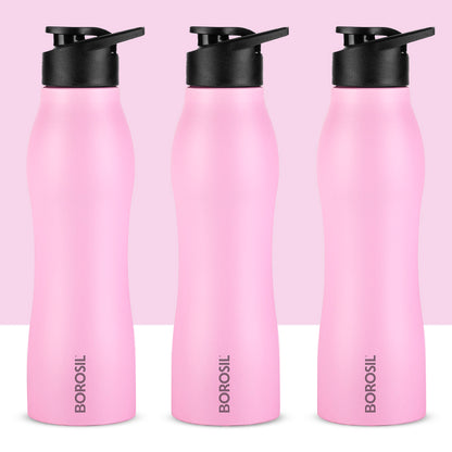 GripGo Single Wall Bottle Set, Pink