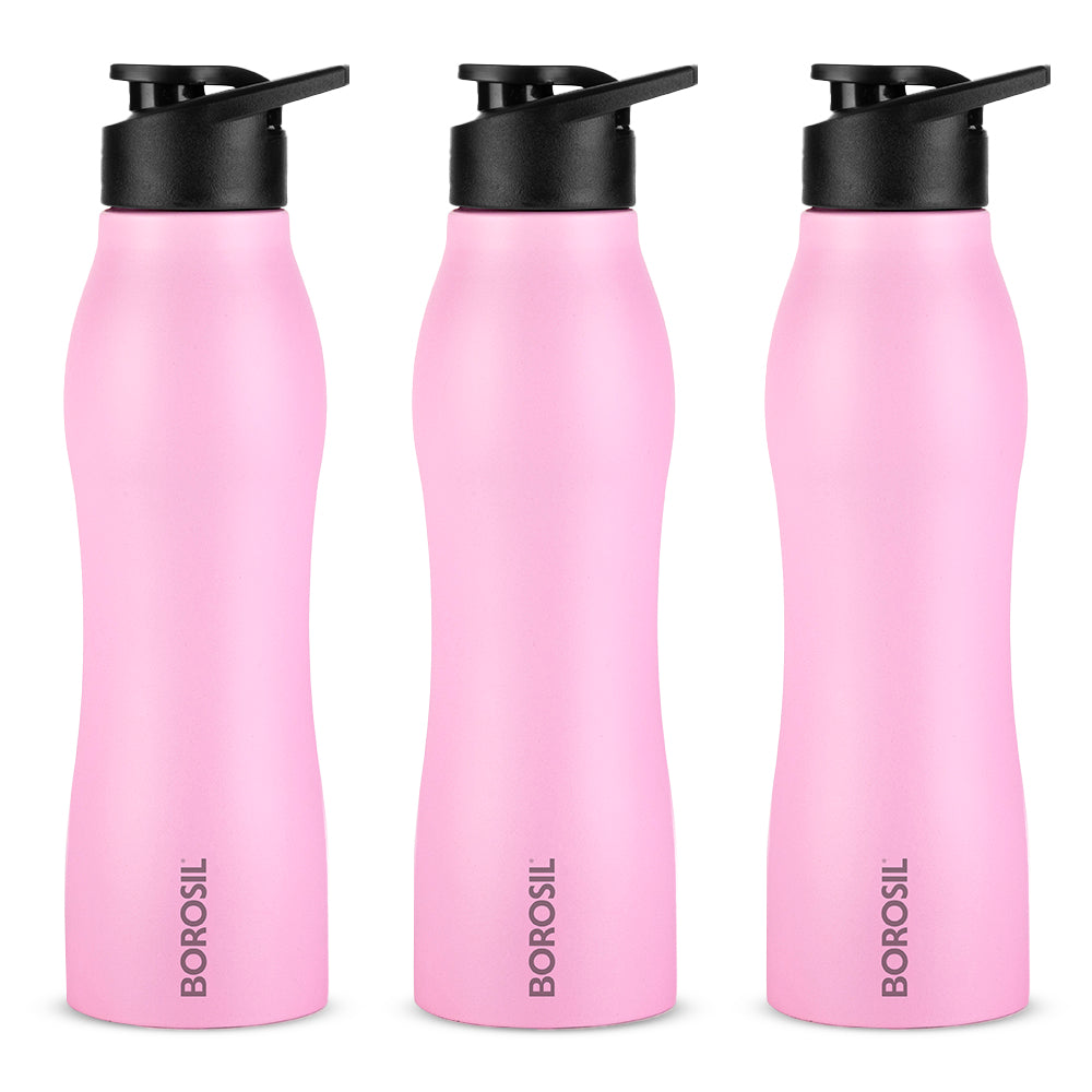GripGo Single Wall Bottle Set, Pink