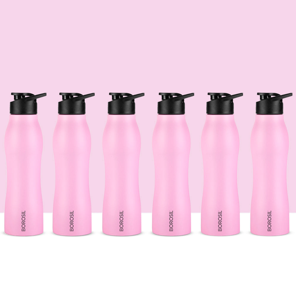 GripGo Single Wall Bottle Set, Pink