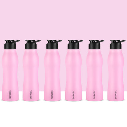 GripGo Single Wall Bottle Set, Pink
