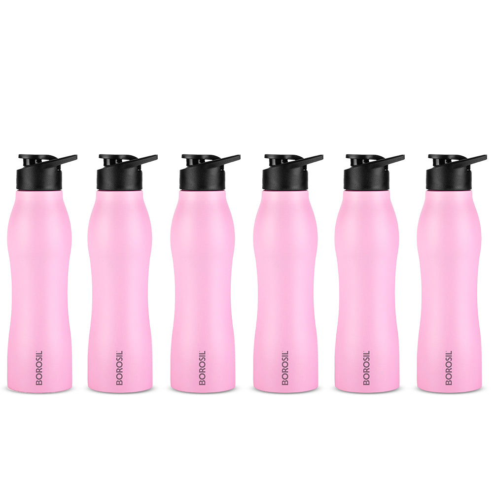 GripGo Single Wall Bottle Set, Pink