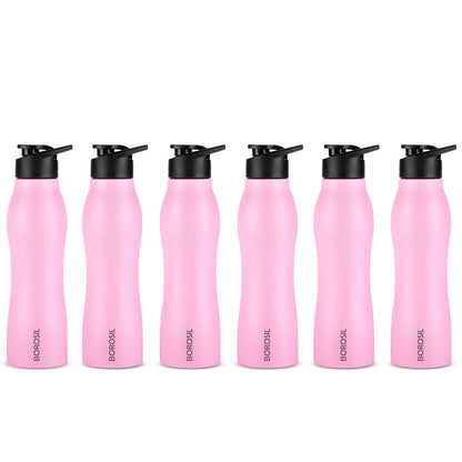 GripGo Single Wall Bottle Set, Pink