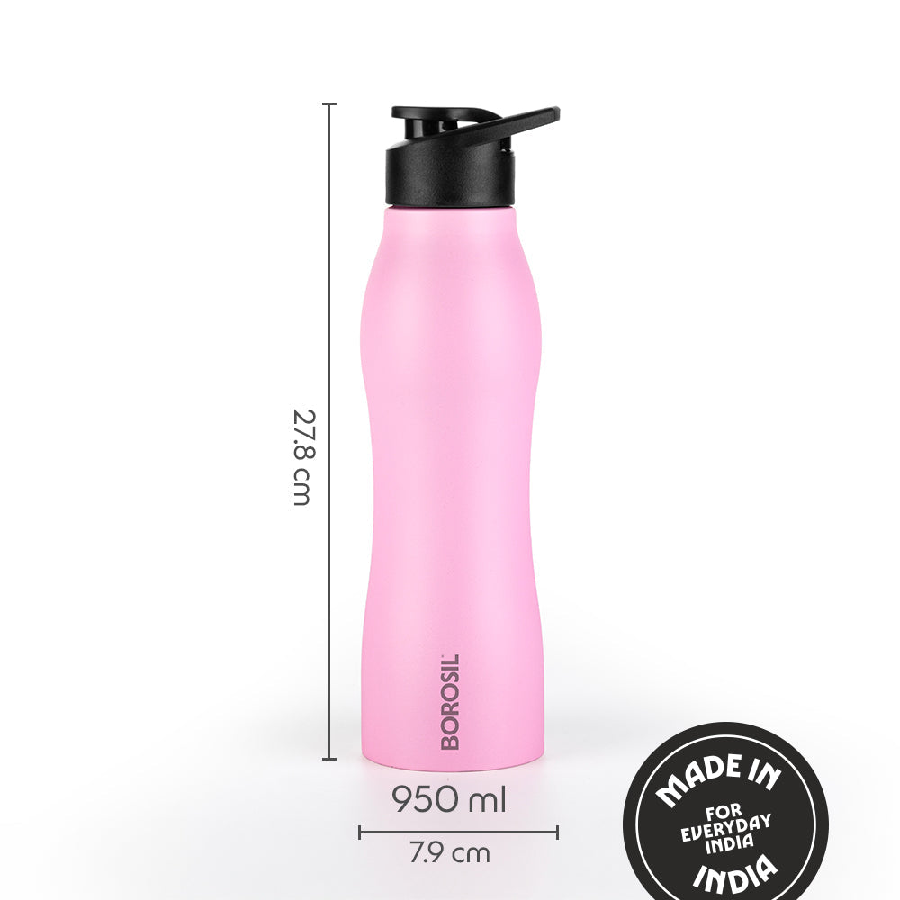 GripGo Single Wall Bottle Set, Pink