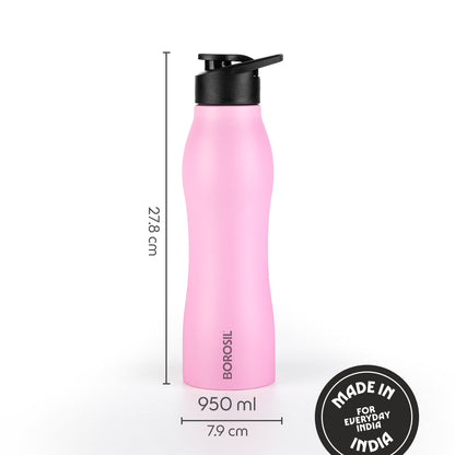 GripGo Single Wall Bottle Set, Pink