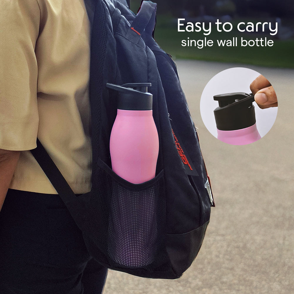 GripGo Single Wall Bottle Set, Pink