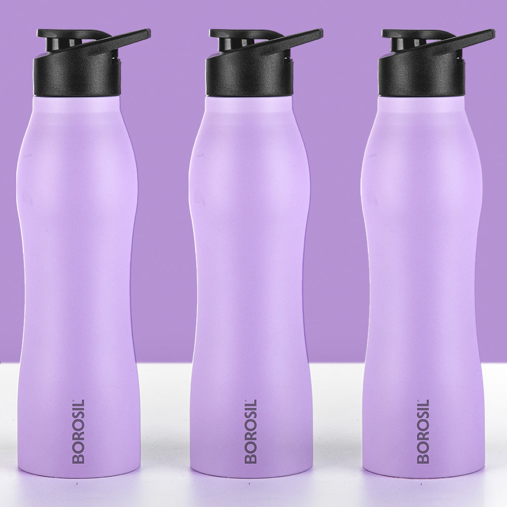 GripGo Single Wall Bottle Set, Purple