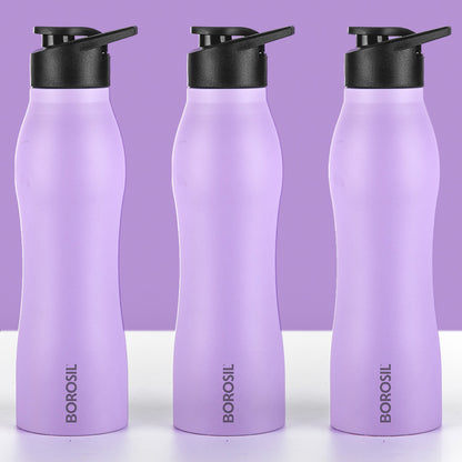 GripGo Single Wall Bottle Set, Purple