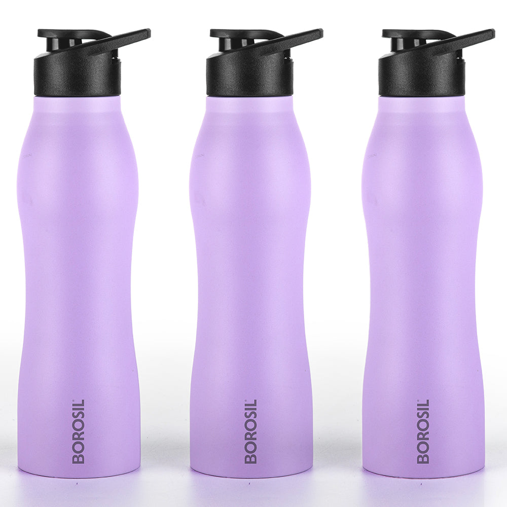 GripGo Single Wall Bottle Set, Purple