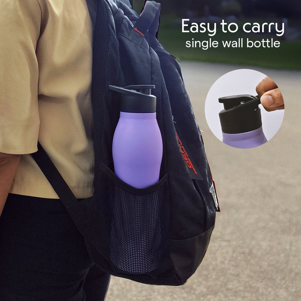 GripGo Single Wall Bottle Set, Purple