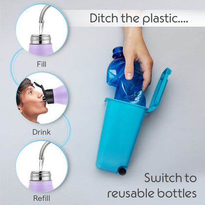 GripGo Single Wall Bottle Set, Purple