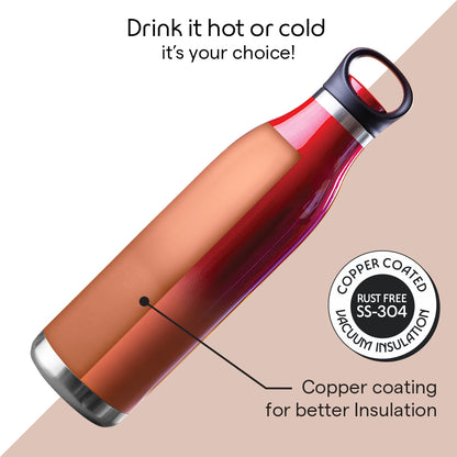 Personalised Colour Crush Vacuum Insulated Bottle, Red