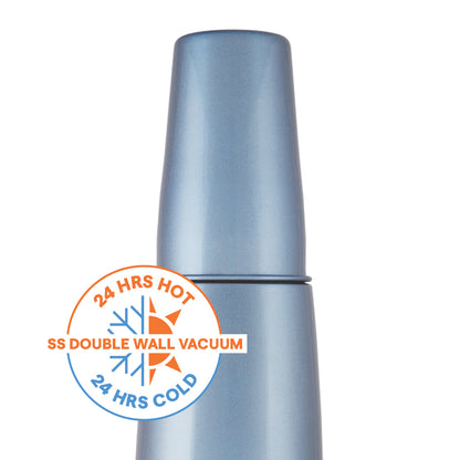 Bolt Vacuum Insulated Bottle with Drinking Glass, Blue