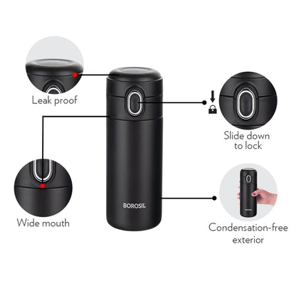 Personalised Traveller Double Wall Mug, Black