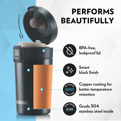 Personalised Coffeemate Insulated Mug, Black