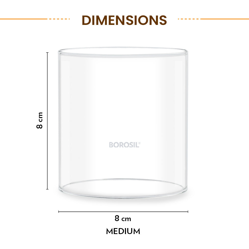 Borosil Glass Chimney Set of 2, Medium