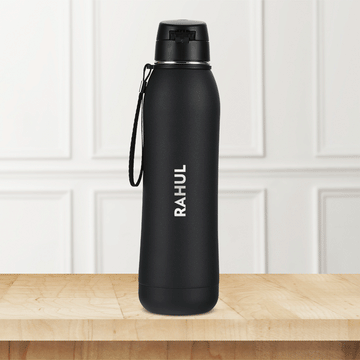 Borosil Rivera Bottle, Black - Personalise