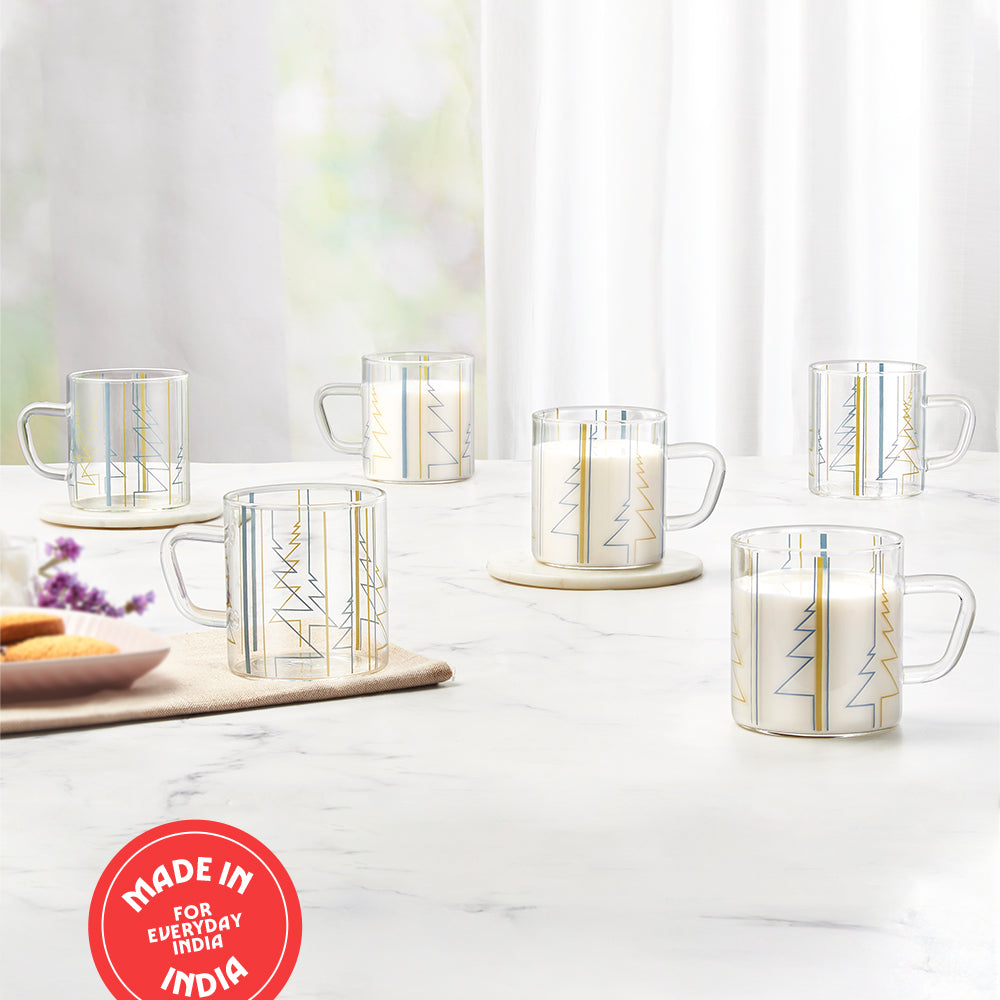 Borosil Sintra Classic Glass Mug Set