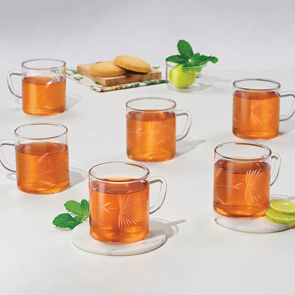 Splendour Cutwork Classic Glass Mug Set