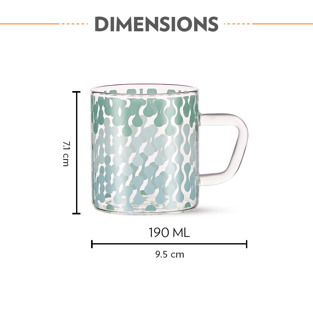 Vista Glass Mug, Set of 6, 190ml