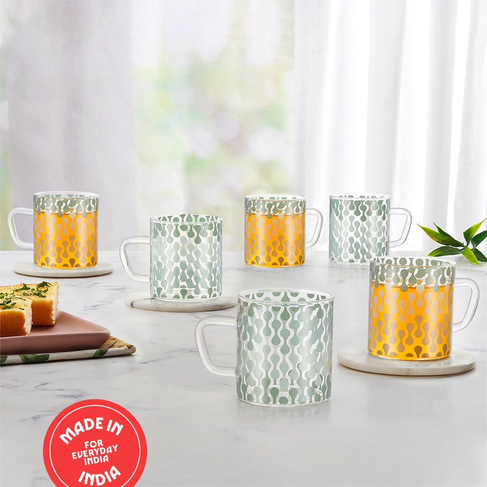 Borosil Vista Classic Glass Mug Set