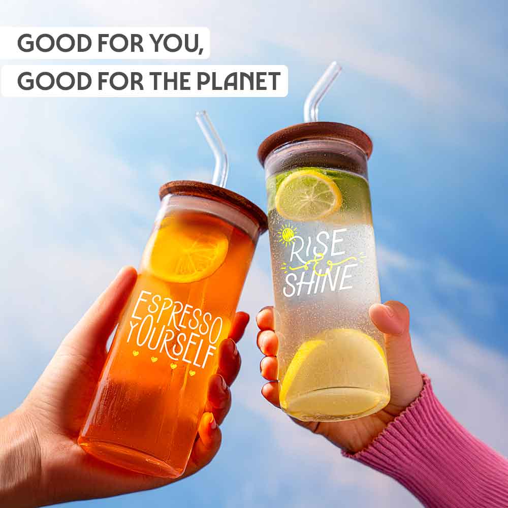 Borosil Brio and Rise & Shine Punch Glasses, Set of 2