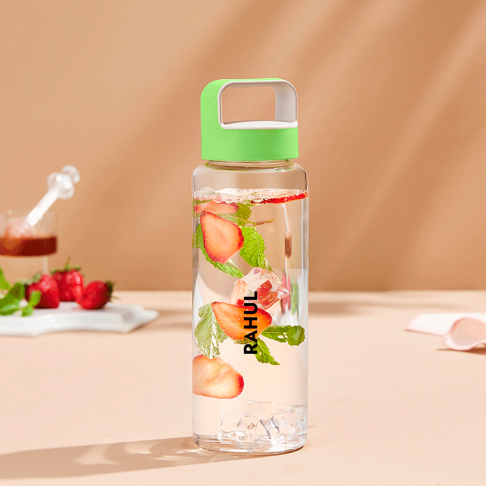 Crysto Wide Mouth Clear Glass Bottle Personalise