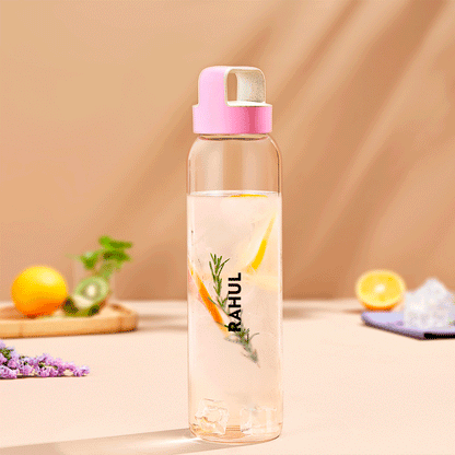 Personalised Crysto Wide Mouth Clear Glass Bottle