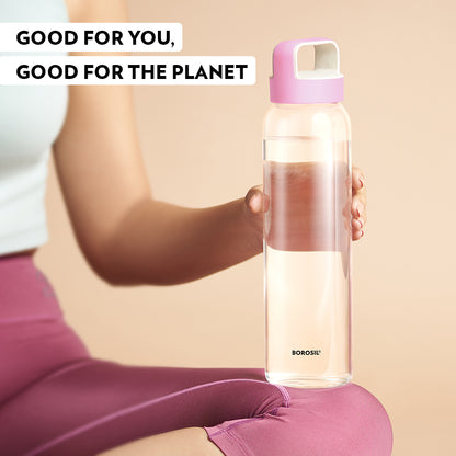 Personalised Crysto Wide Mouth Clear Glass Bottle