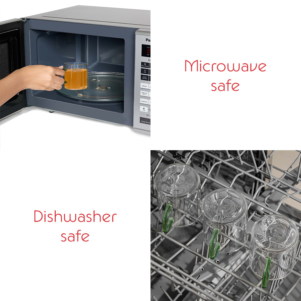 Borosil Green Vision Classic Mug Set, 190ml x 6