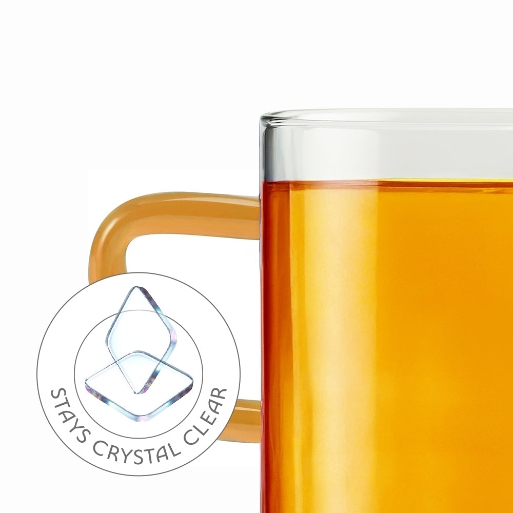 Borosil Yellow Vision Classic Mug Set, 190ml x 6