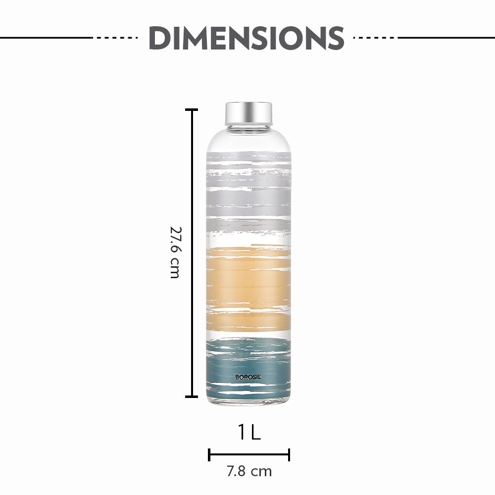 Crysto Narrow Glance Glass Bottle with Silver Lid