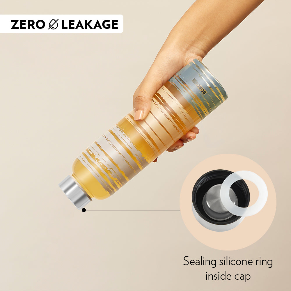 Crysto Narrow Glance Glass Bottle with Silver Lid