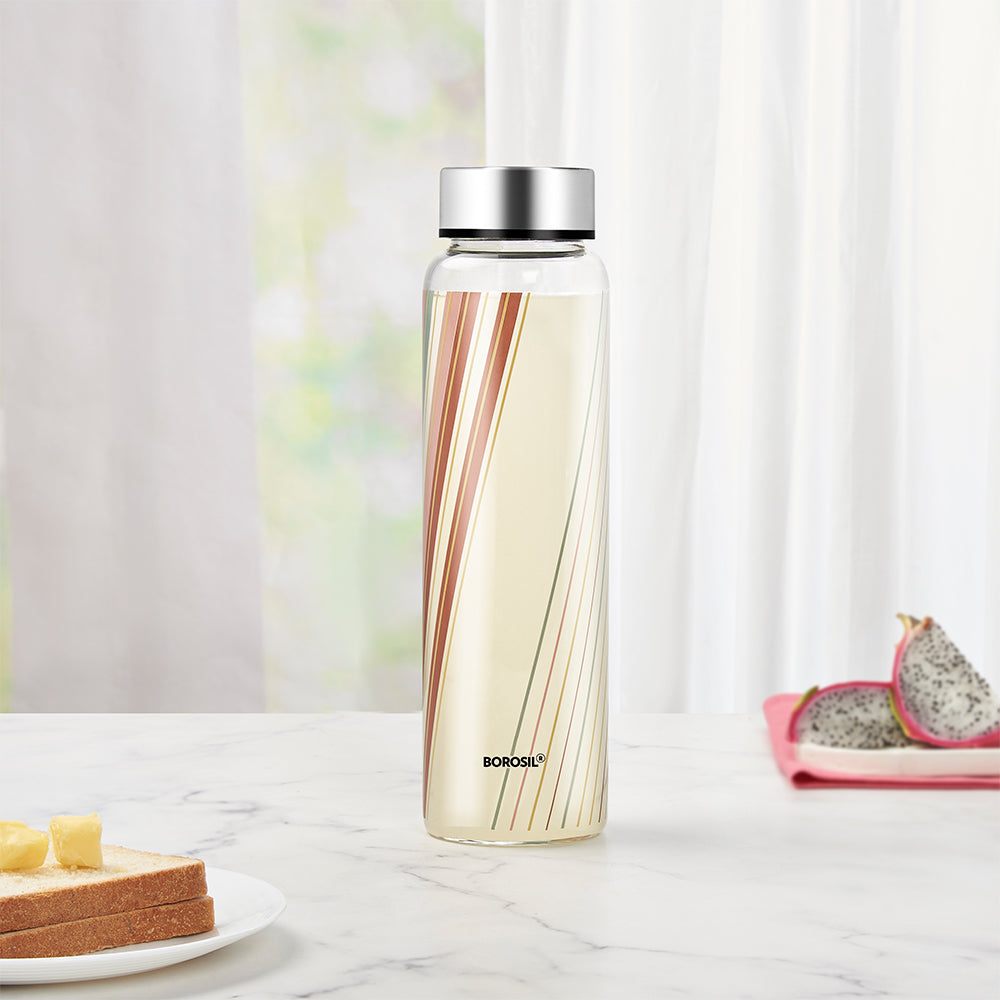 Crysto Wide Mouth Prism Glass Bottle