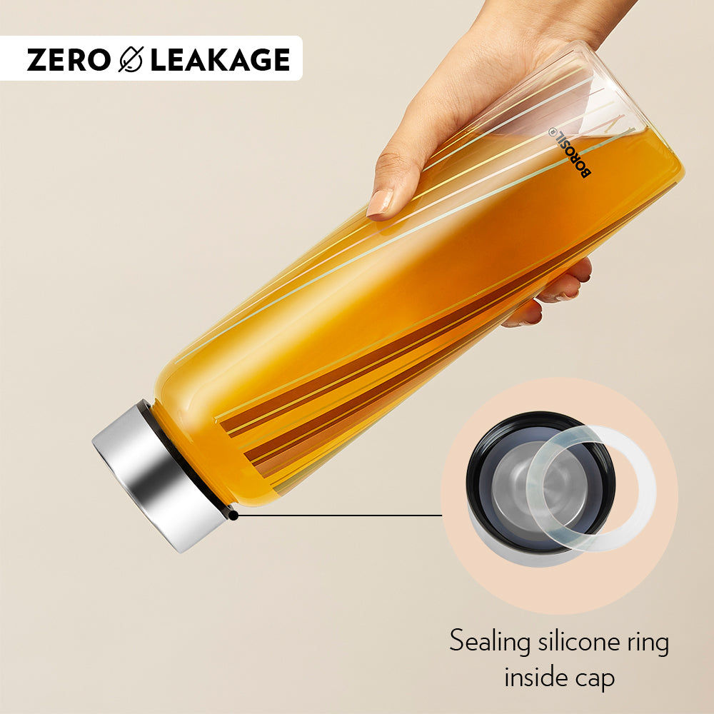 Crysto Wide Mouth Prism Glass Bottle