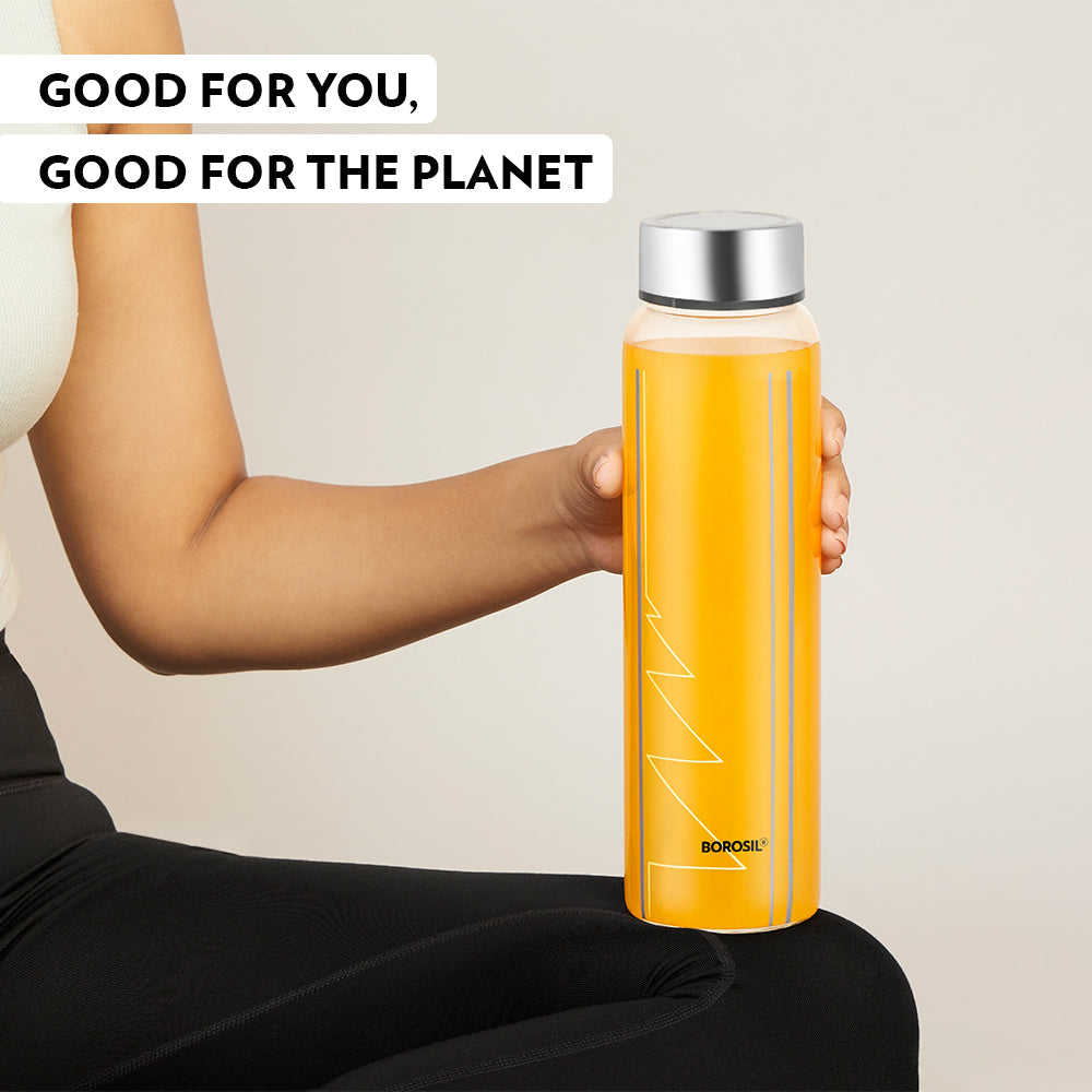 Crysto Wide Sintra Glass Bottle with Silver Lid