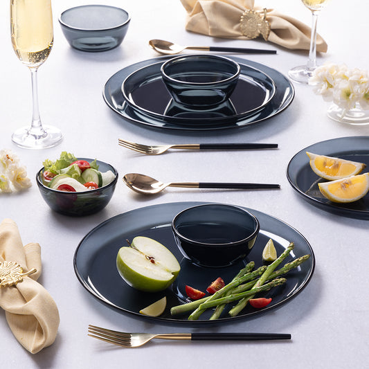 Borosil Aura Glass Dinner Set, Grey