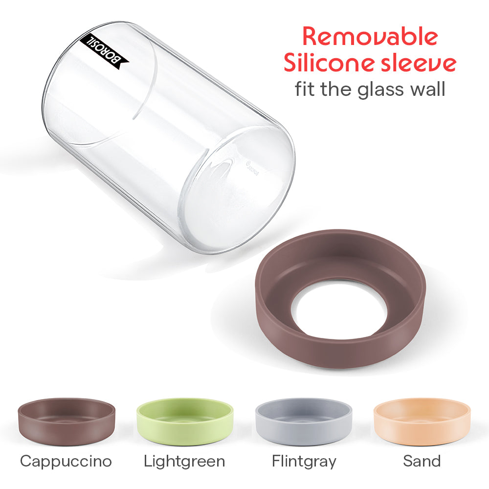 Borosil Vision Glass Set of 6, 295 ml, Cappuccino